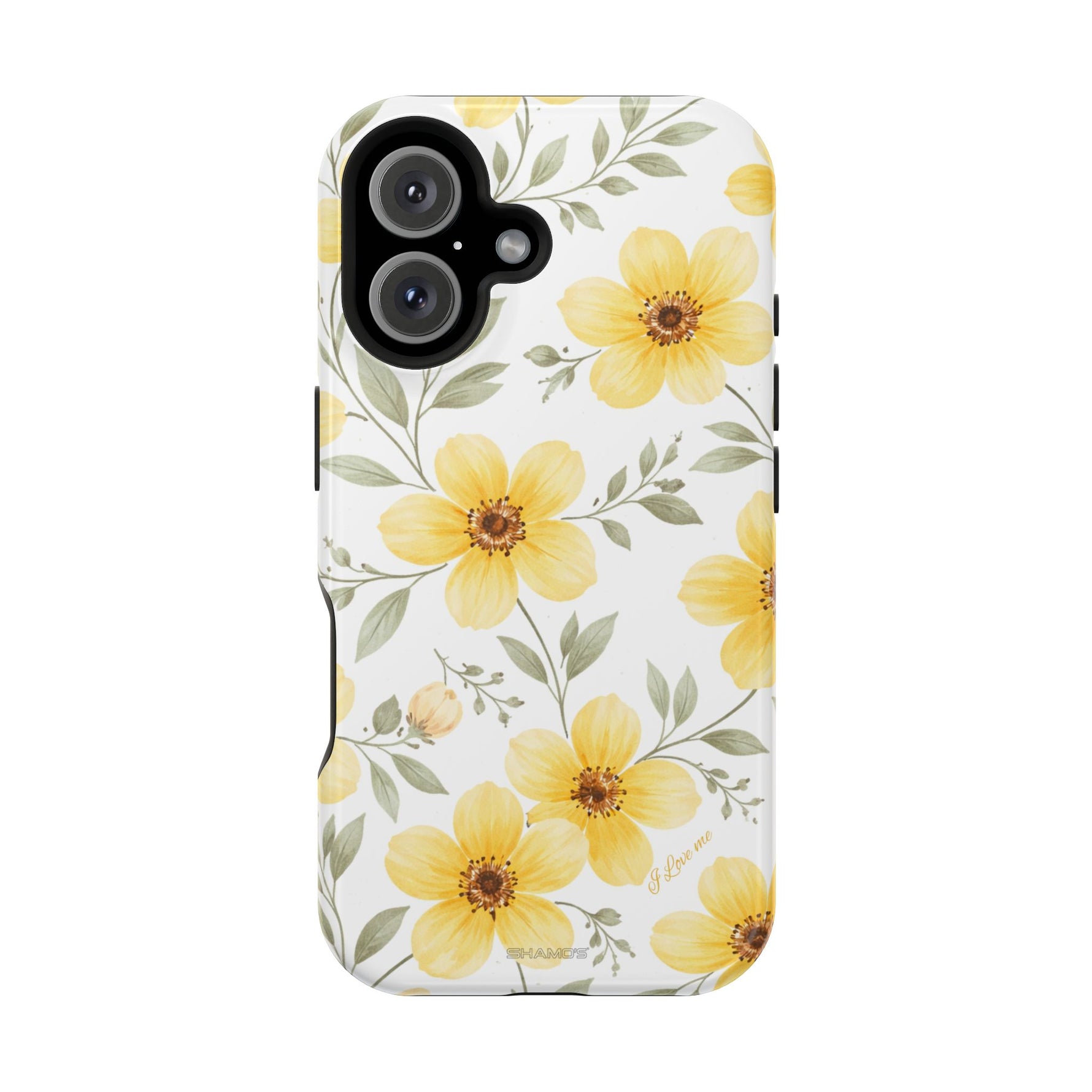 Yellow Flowers Summer Floral Magnetic Impact-Resistant iPhone Case with MagSafe Compatibility - iPhone 16 / Glossy - Shamo's