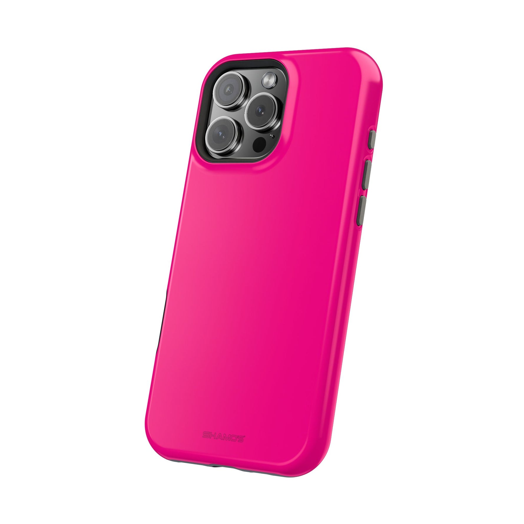 Neon Pink MagSafe Compatible Impact-Resistant Phone Case Hot Pink