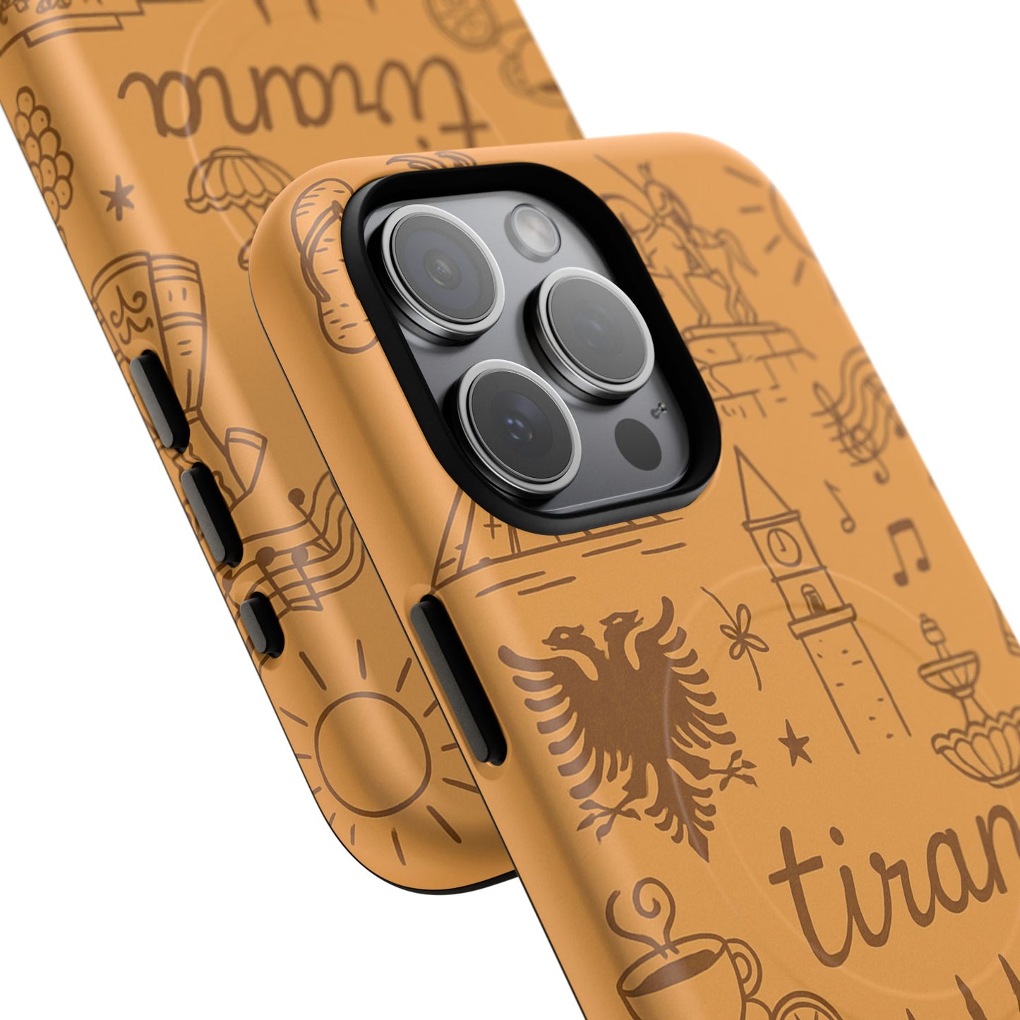 Tirana Illustrated Hand-Drawn iPhone Case — Albanian Landmarks & Icons | MagSafe compatible