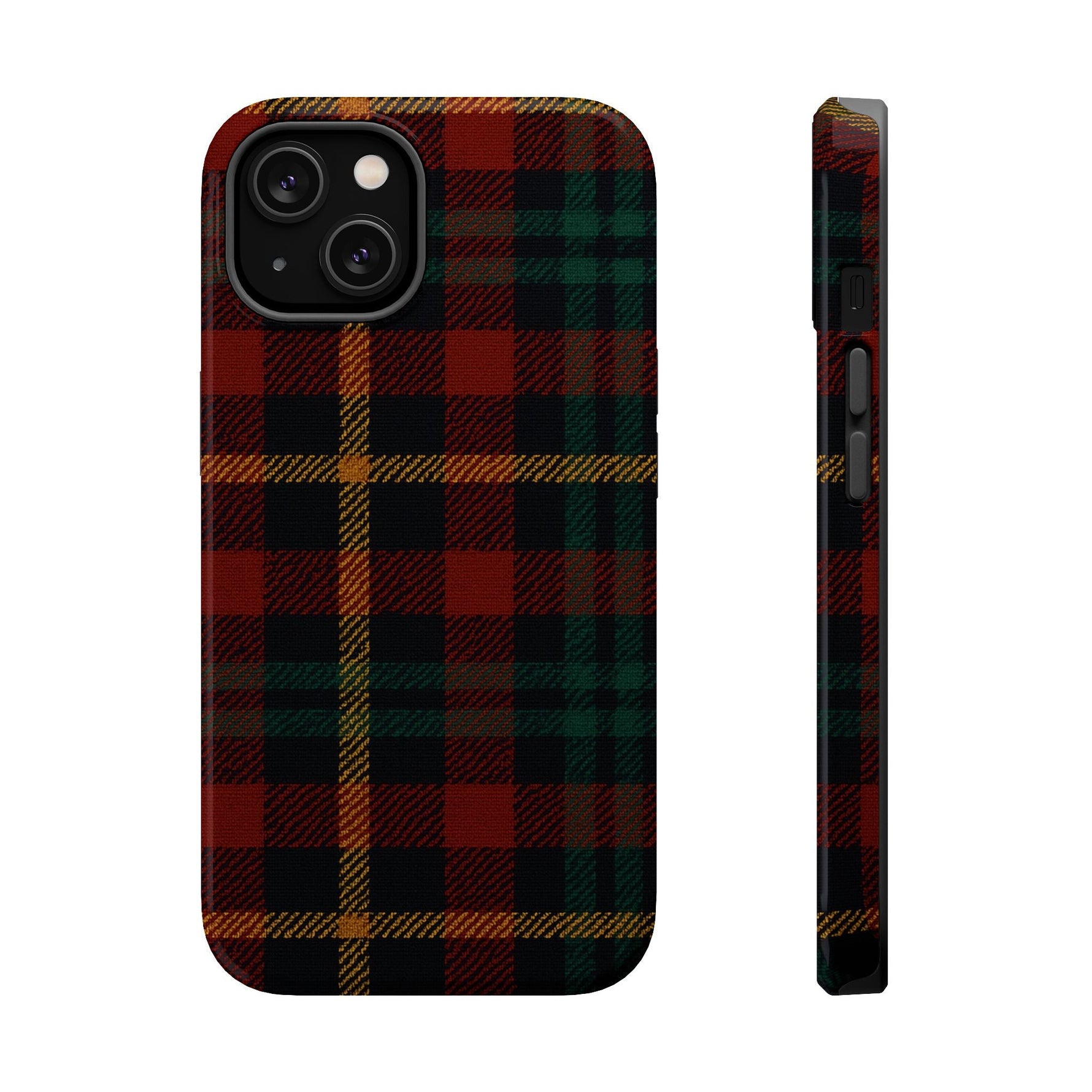 Plaid Impact-Resistant iPhone Case — Red Green Tartan Holiday Theme with MagSafe  Shamo's iPhone 14 / Glossy