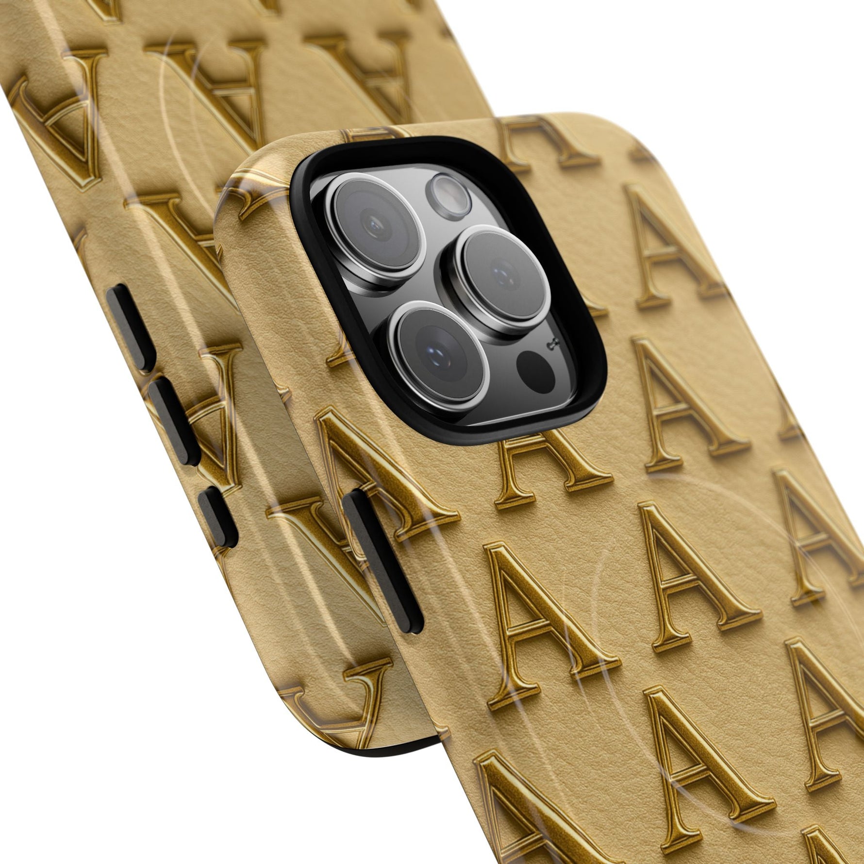 Gold Monogram 'A' iPhone Case with MagSafe  Shamo's