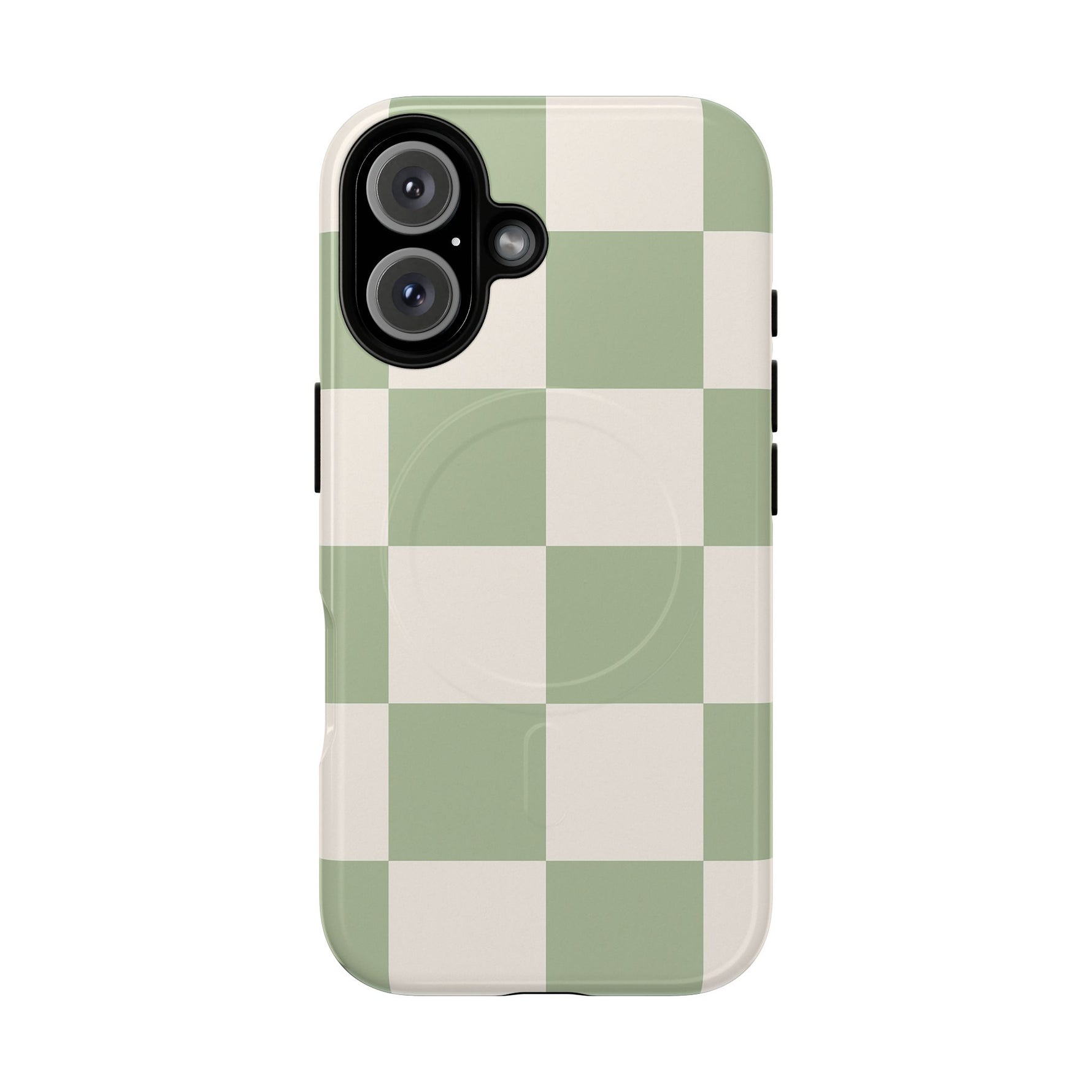 Sage Checkerboard Tough iPhone Case - Compatible with MagSafe - Shamo's