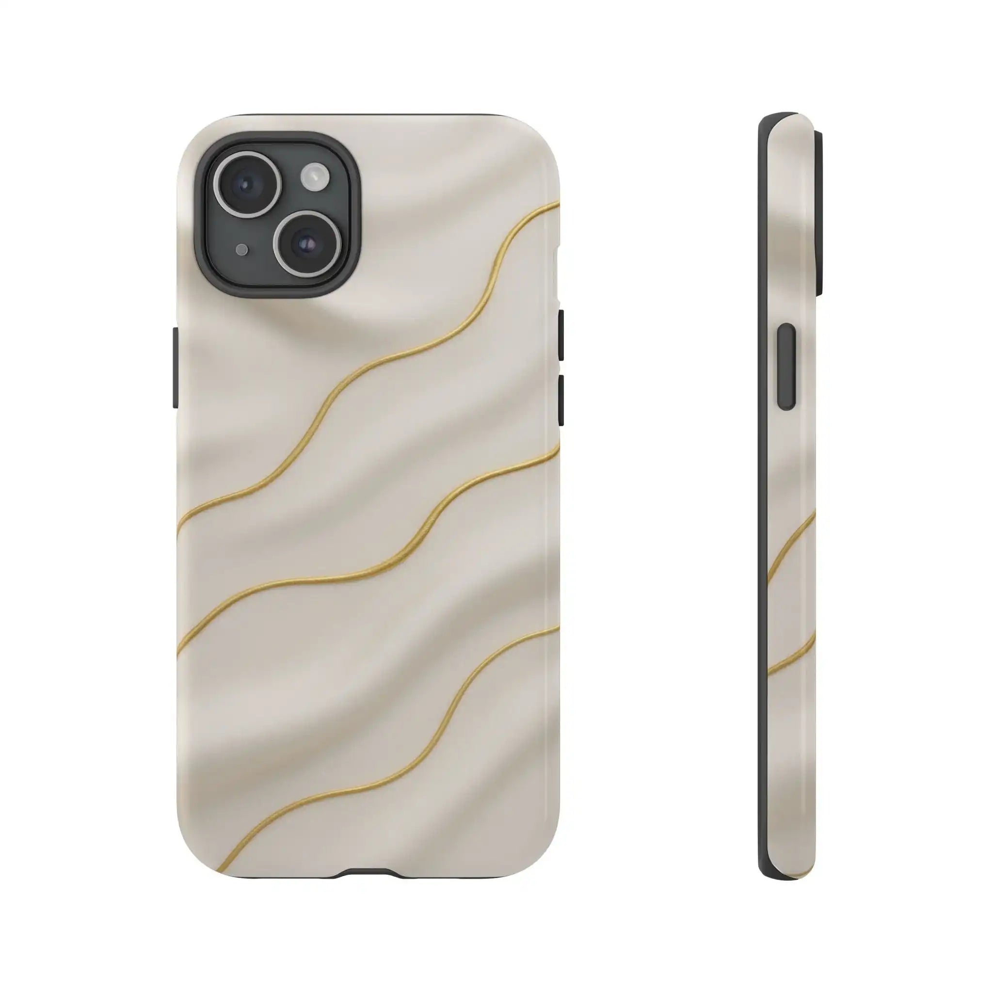 Elegant Gold Wave Tough Phone Case  Shamo's iPhone 15 Plus / Glossy
