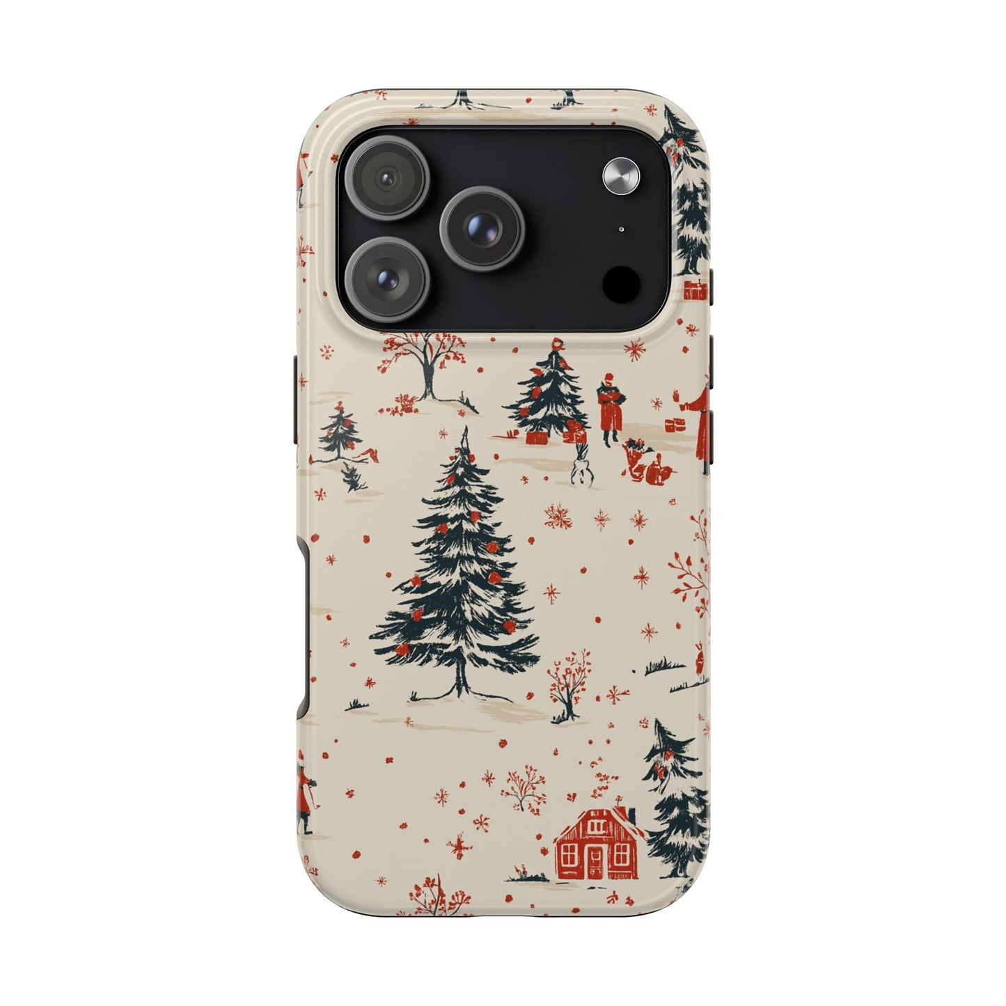 Winter Village Holiday Tough iPhone Case — Vintage Holidays & Snow Scene