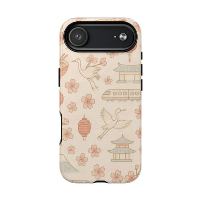 Japan Hand-Drawn Cherry Blossom iPhone Case with MagSafe
