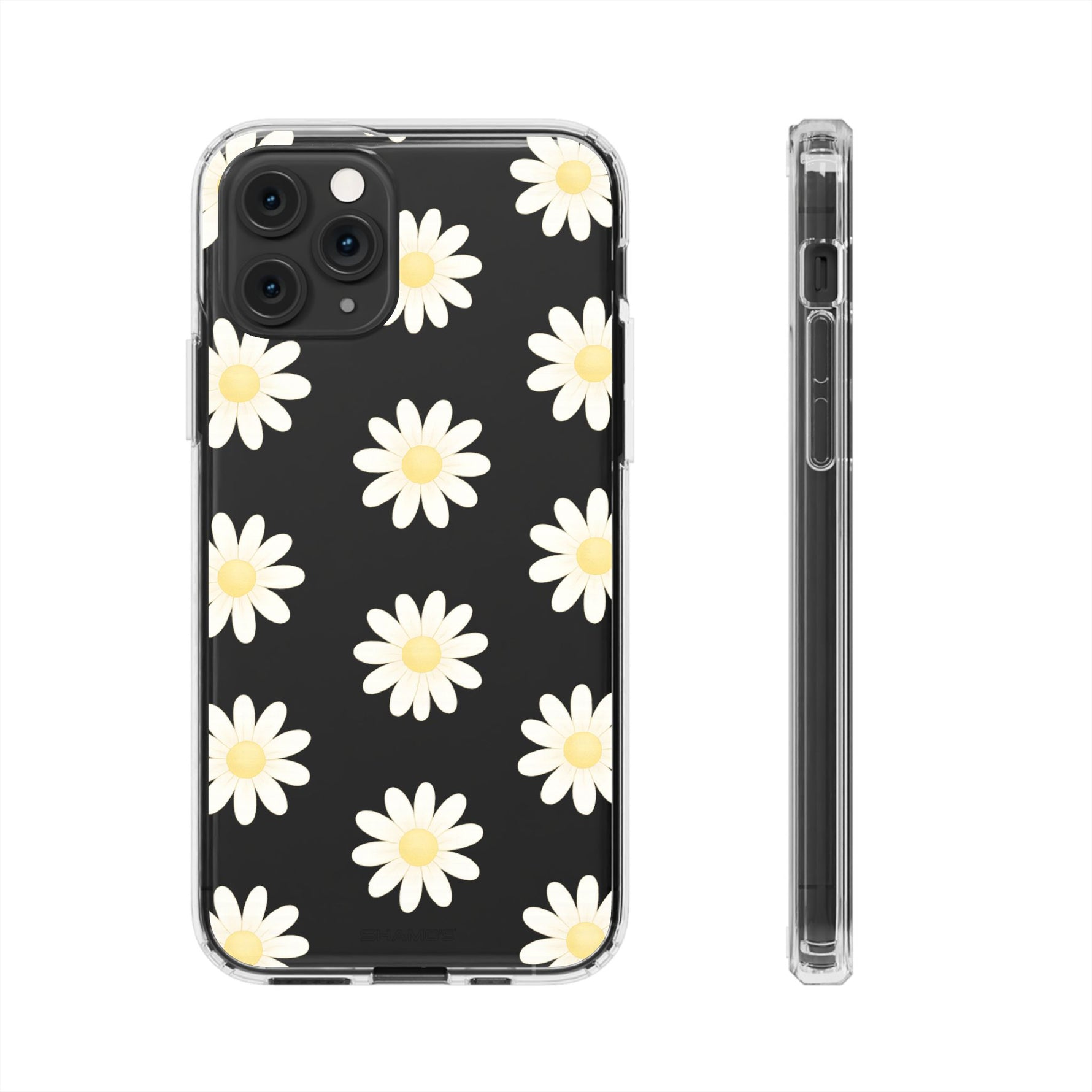 Clear Daisy Floral Phone Case, Impact-Resistant, Anti-Yellowing, Camera & Screen Protection - iPhone 11 Pro / Without gift packaging - Shamo's
