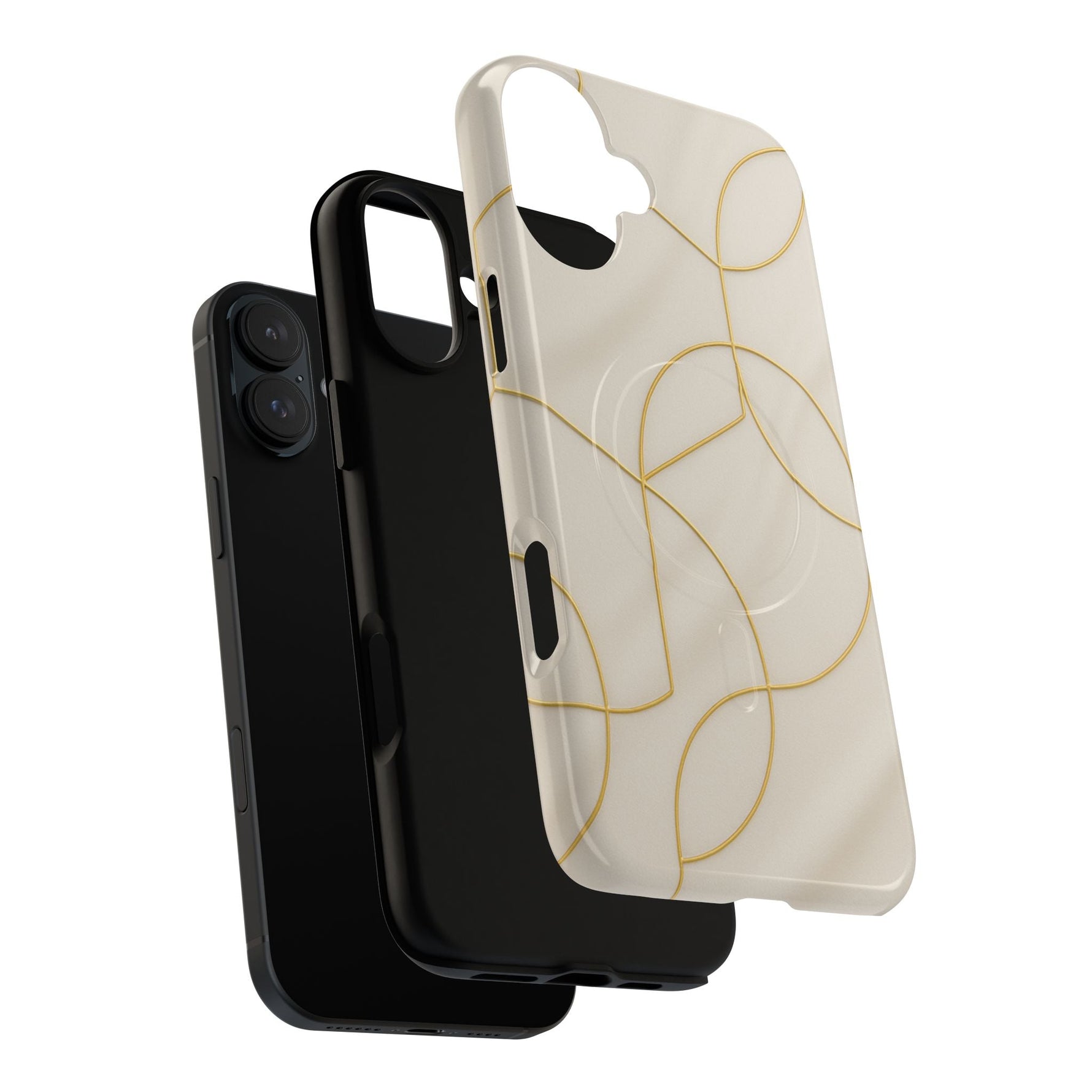 Gold Geometry on Silk Luxury Series iPhone Case with MagSafe  Shamo's