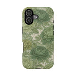 Green Succulent Floral Magnetic Impact-Resistant iPhone Case, MagSafe Compatible - iPhone 17 / Matte - Shamo's