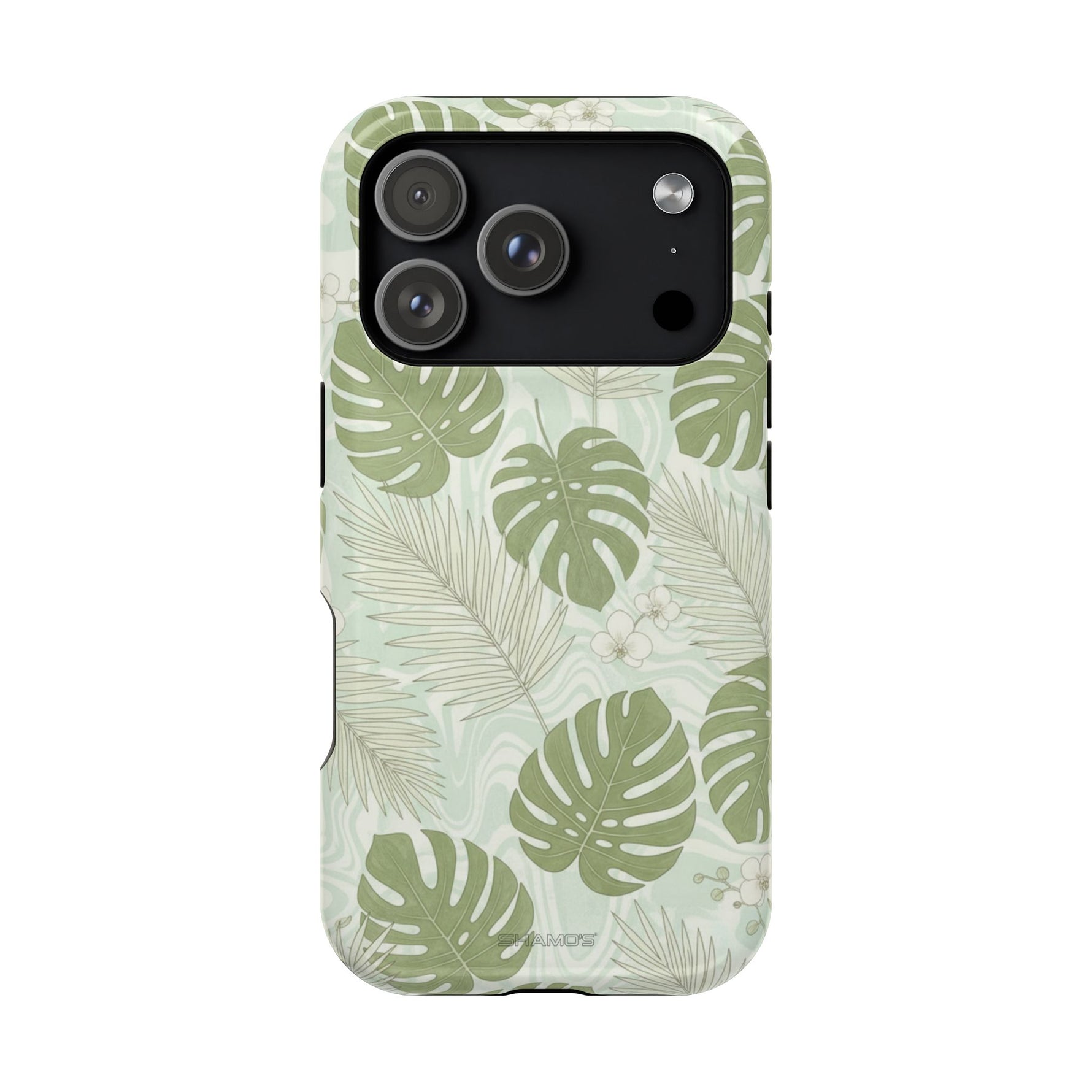 Tropical Monstera Phone Case, Impact-Resistant Magnetic iPhone Cover with MagSafe Compatibility