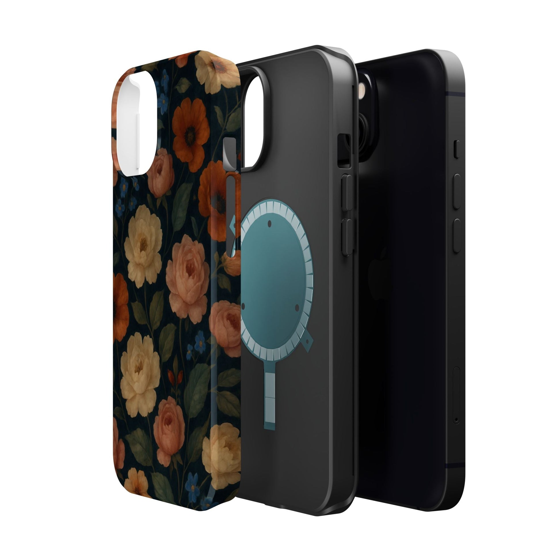 Floral Vintage Rose Magnetic Impact iPhone Case with MagSafe  Shamo's