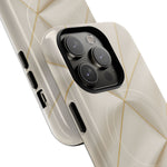 Beige Gold Geometric Luxury Series iPhone Case with MagSafe  Shamo's