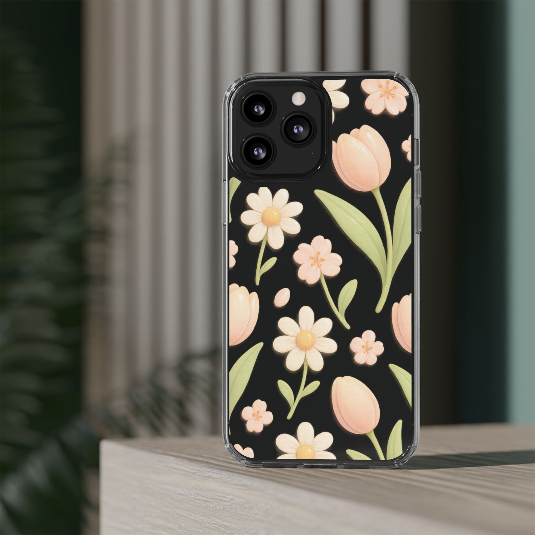 Floral Impact-Resistant Clear iPhone Case - Shamo's