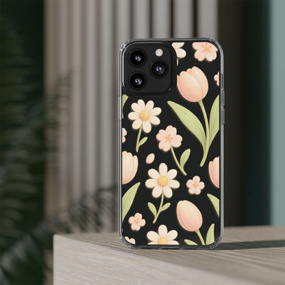 Floral Impact-Resistant Clear iPhone Case - Shamo's