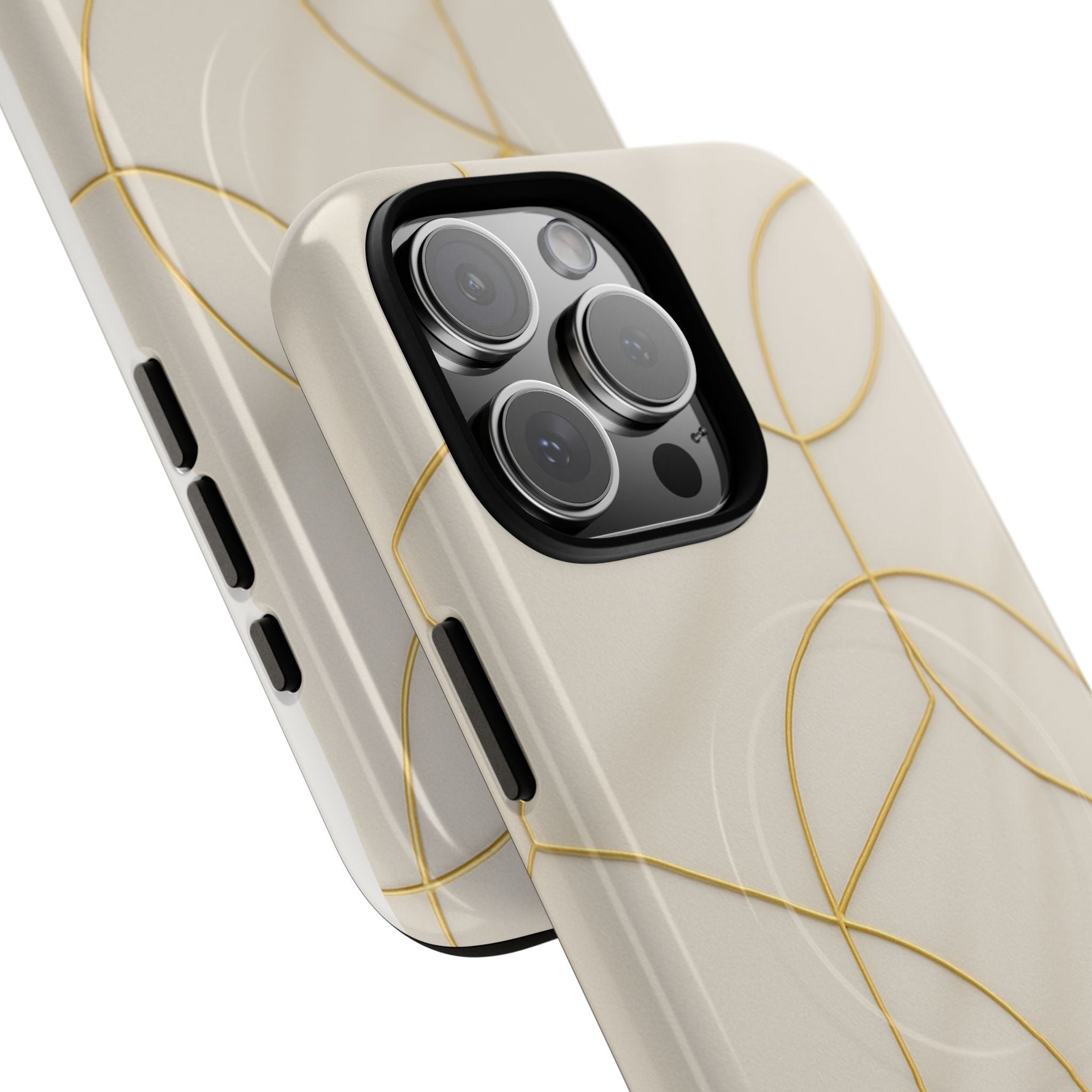 Gold Geometry on Silk Luxury Series iPhone Case with MagSafe  Shamo's