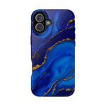 Blue Gold Marble Phone Case  Shamo's iPhone 16 Plus / Glossy / Without gift packaging