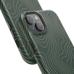 Topographic Green Magnetic Impact-Resistant iPhone Case | MagSafe compatible  Shamo's