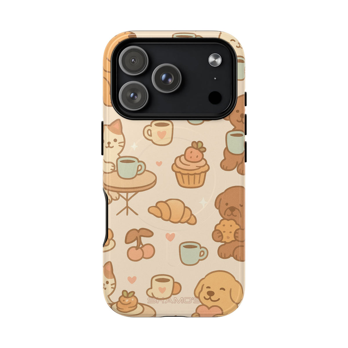Funda para teléfono con diseño de gatos y perros y MagSafe