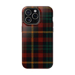 Plaid Impact-Resistant iPhone Case — Red Green Tartan Holiday Theme with MagSafe  Shamo's iPhone 15 Pro Max / Glossy