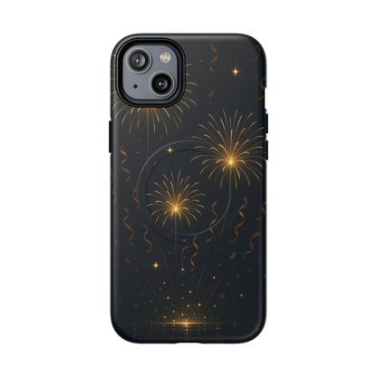 Gold Fireworks Celebration iPhone Case with MagSafe - Shamo's