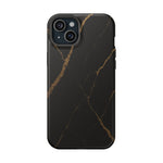 Black & Gold Marble iPhone Case with MagSafe - iPhone 15 Plus / Matte - Shamo's