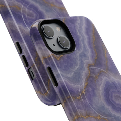 Purple Agate Marble iPhone Case with MagSafe