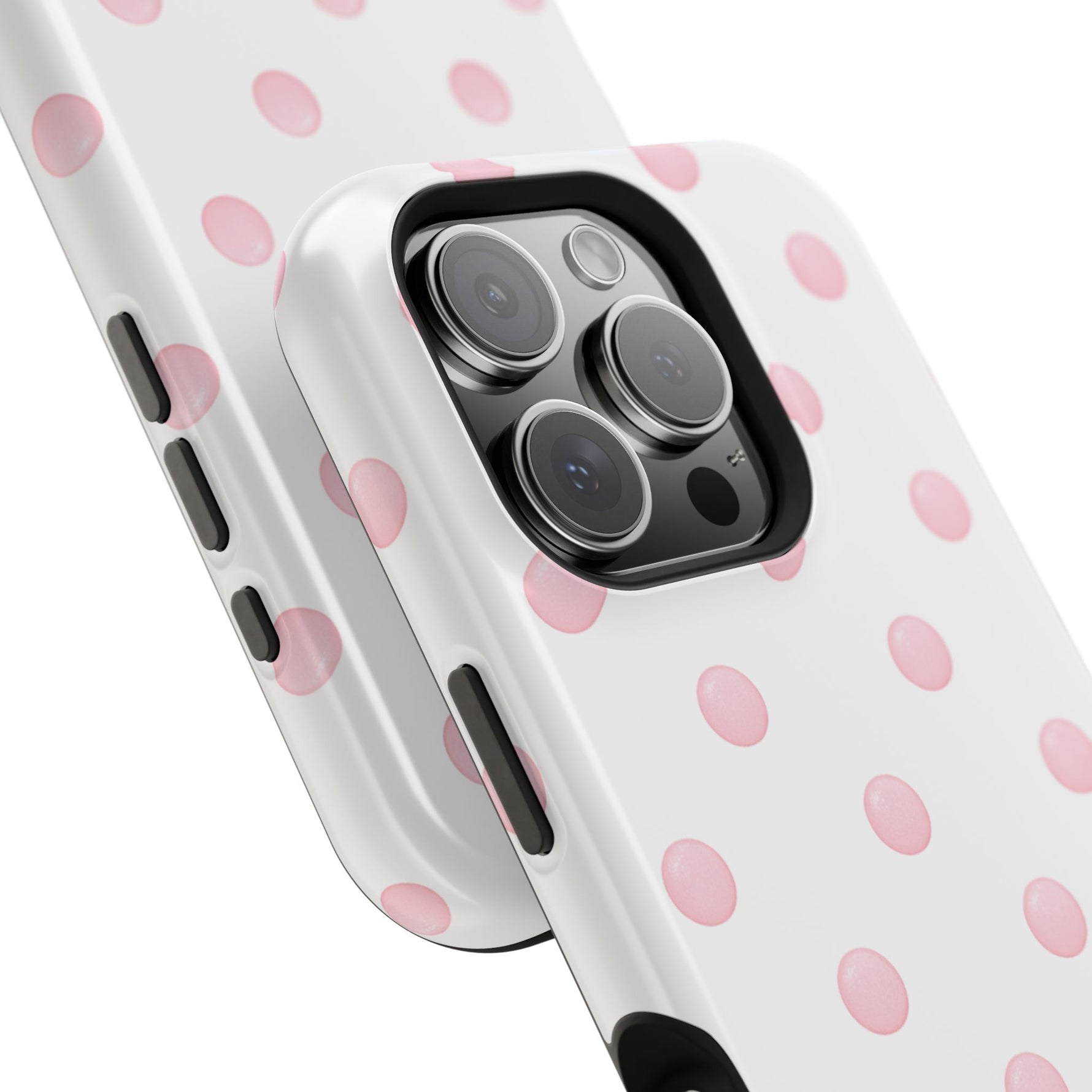 Pink Polka Dot Impact-Resistant Phone Case | MagSafe