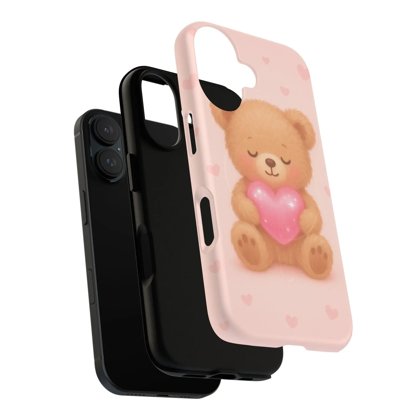 Heart Hug Teddy Bear iPhone Case – with MagSafe