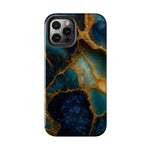 Blue Gold Agate Tough Phone Case Marble Stone Design  Shamo's