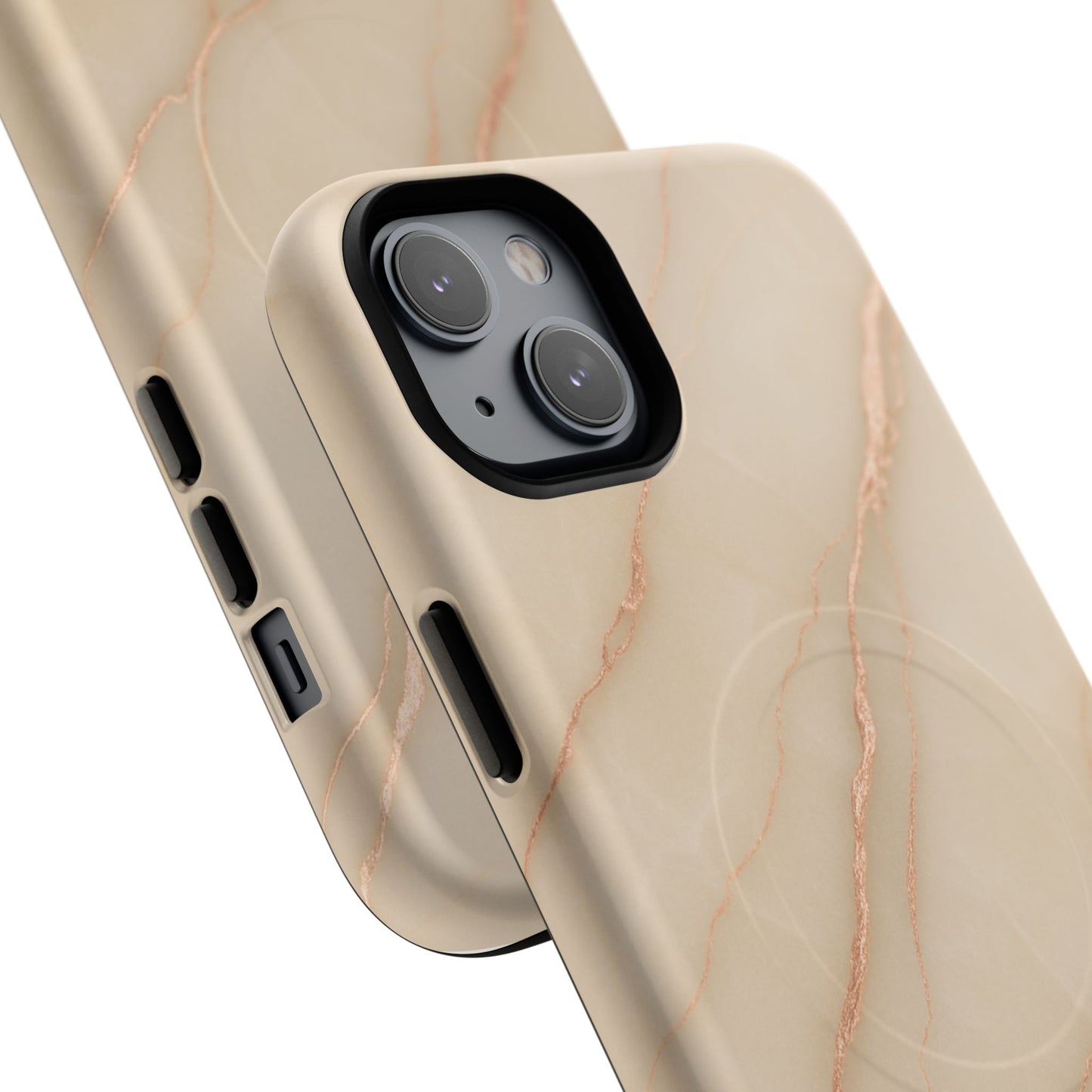 Luxury Series Marble Beige iPhone Case compatible with MagSafe