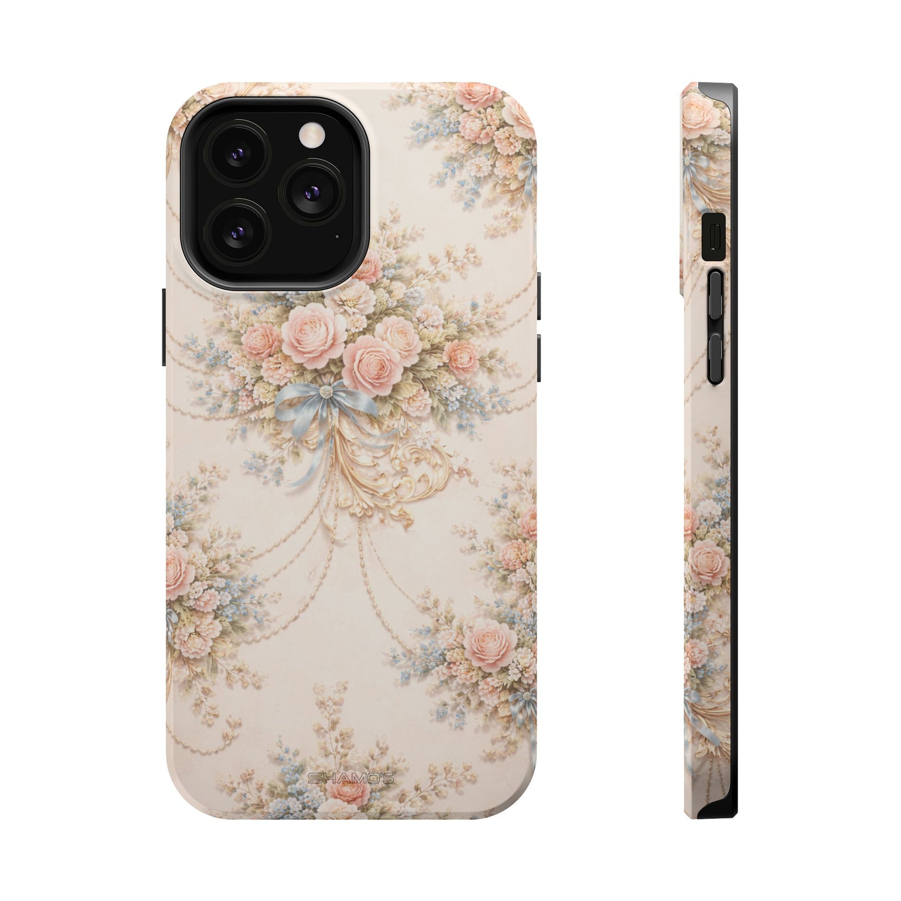 Floral Vintage Rose Phone Case, MagSafe Impact-Resistant - iPhone 13 Pro Max / Glossy - Shamo's