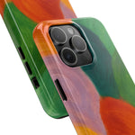 Abstract Color Wave Tough Phone Case — Bold Orange & Green Protective Phone Cover  Shamo's