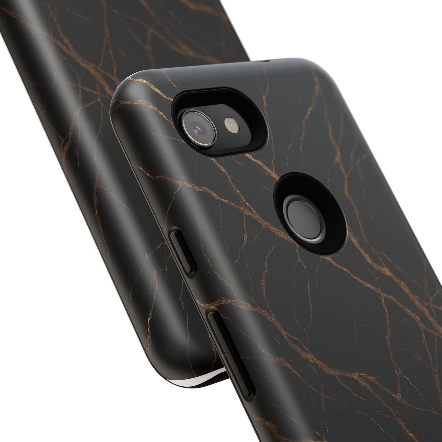 Black Marble Tough iPhone Case