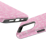 Pink Bow Pattern Impact-Resistant iPhone Case | MagSafe