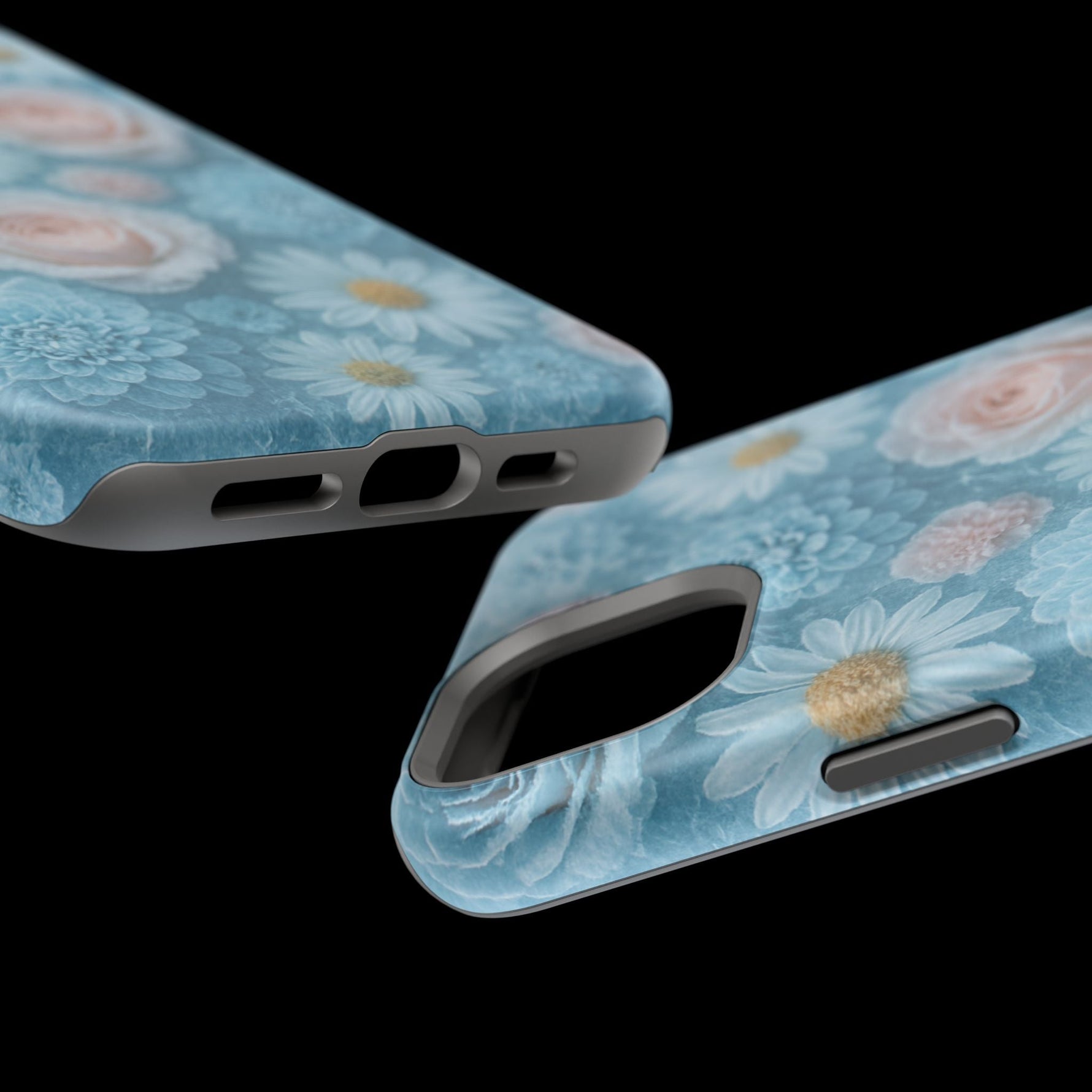 Frozen Floral Rose & Daisy Impact iPhone Case | MagSafe compatible  Shamo's