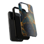 Blue Gold Agate Tough Phone Case Marble Stone Design  Shamo's