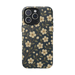 Navy Cherry Blossom Floral iPhone Case - Compatible with MagSafe - Shamo's