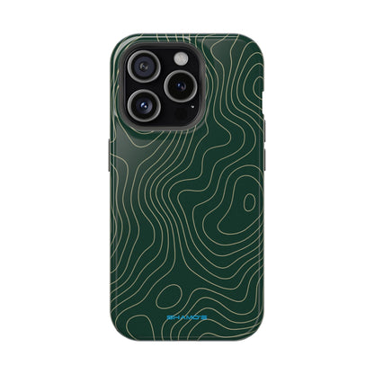 Topographic Green Magnetic Impact-Resistant iPhone Case | MagSafe compatible  Shamo's iPhone 15 Pro / Glossy