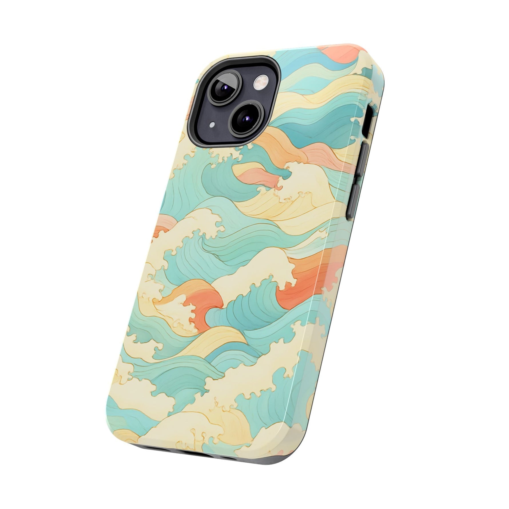 Ocean Wave Tough Phone Case — Pastel Retro Surf Pattern  Shamo's