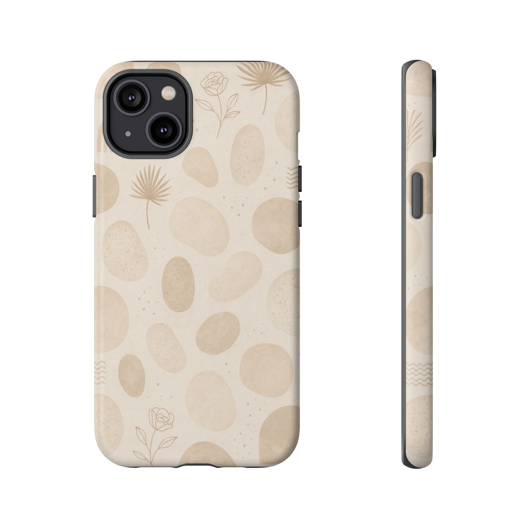 Neutral Pebble Pattern Tough iPhone Case - Shamo's