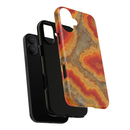 Agate Glow Marble iPhone Case Orange Geode Stone Design with MagSafe