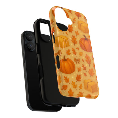 Autumn Harvest iPhone Case — Pumpkin & Haystack Fall with MagSafe