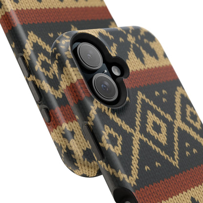 Nordic Knit Pattern MagSafe Impact-Resistant iPhone Case