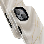 White Silk Gold Luxury iPhone Case with MagSafe - Shamo's