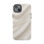 White Silk Gold Luxury iPhone Case with MagSafe - Shamo's