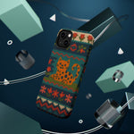 Cozy Knit Leopard Pattern Sweater Holiday Theme iPhone Case with MagSafe compatibility  Shamo's
