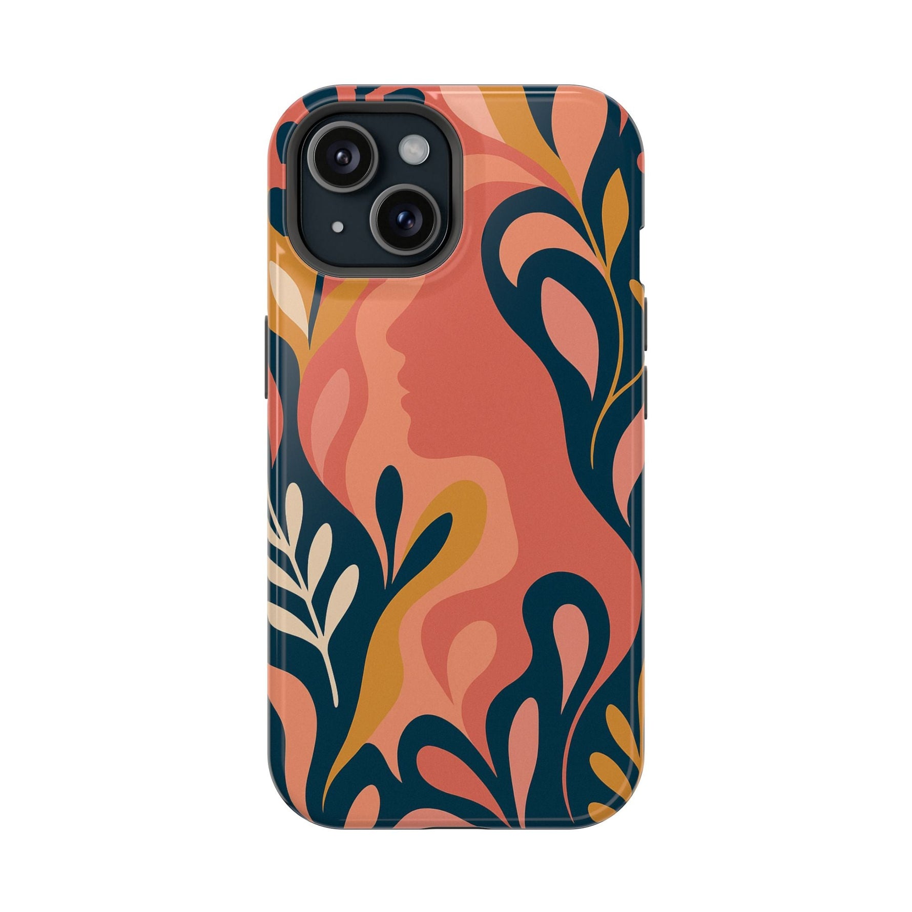 Floral Feminine Abstract MagSafe Impact-Resistant iPhone Case  Shamo's iPhone 15 / Glossy