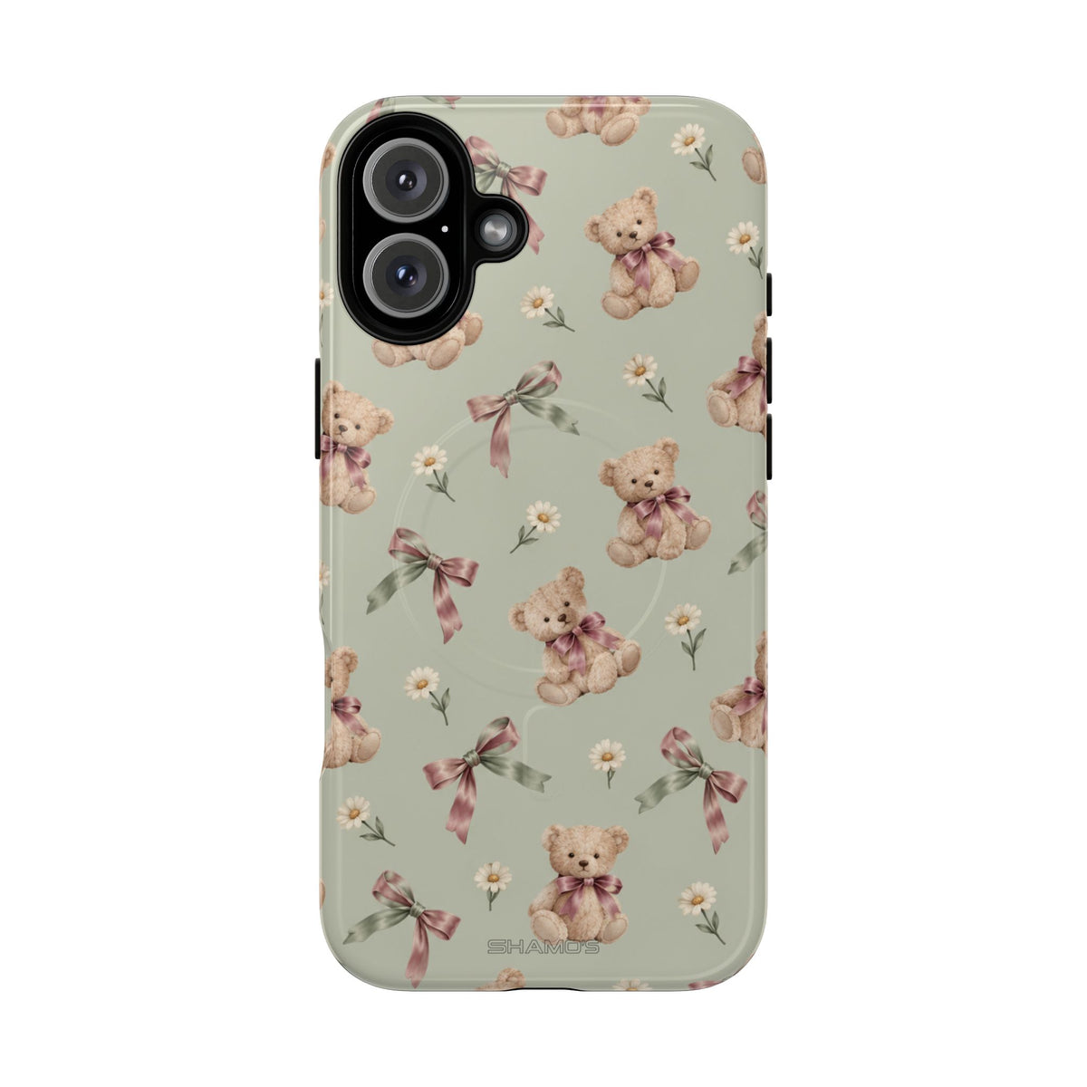 Funda para iPhone con lazo y osito de peluche con MagSafe