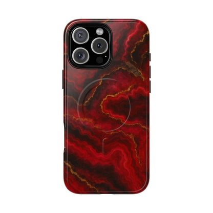 Red Marble iPhone Case with MagSafe - Shamo's