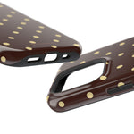 Polka Dot iPhone Case — Brown & Cream MagSafe Protective Cover