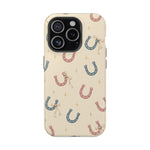 Prairie Horseshoes MagSafe Phone Case, glossy iPhone 15 Pro, rear view